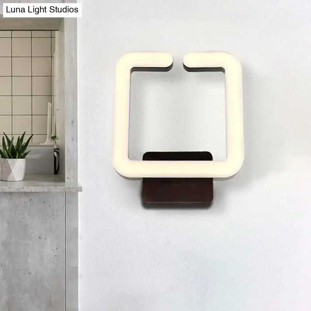 DecorBites™ Contemporary LED Acrylic Wall Sconce - Square Frame Design, 1 Light - Warm/White/Natural Light