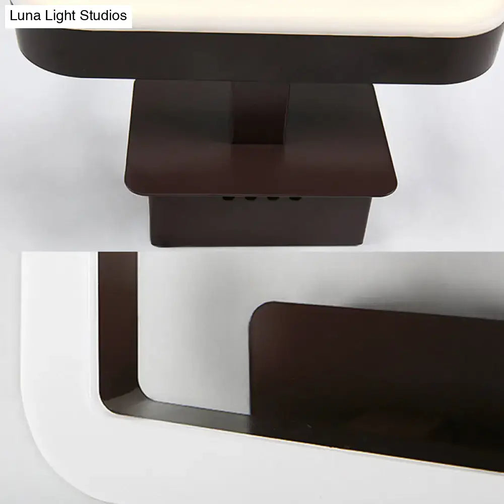 DecorBites™ Contemporary LED Acrylic Wall Sconce - Square Frame Design, 1 Light - Warm/White/Natural Light