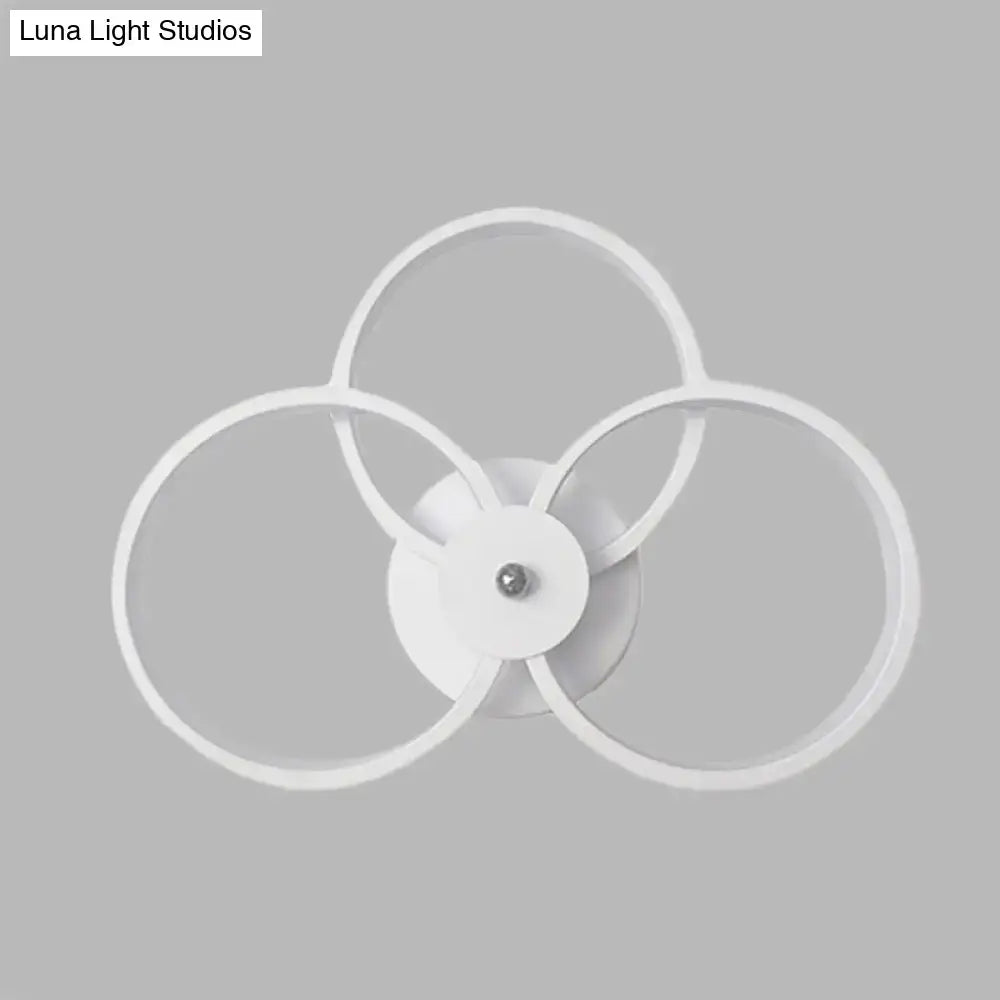 DecorBites™ Minimalist White 3-Ring LED Acrylic Wall Sconce Light Fixture - Warm/White Light