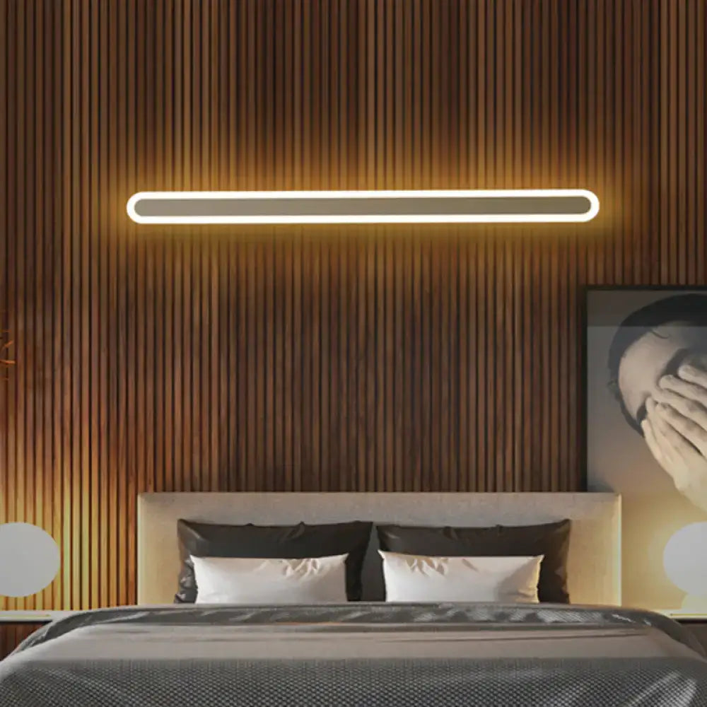 Modern minimalist white & beige wall light bedroom light fixture