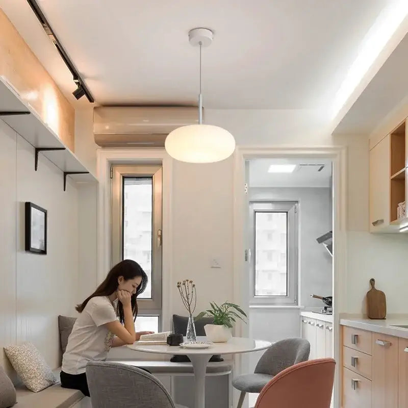 Modern minimalist white ceiling pendant lamp for kitchen bedroom
