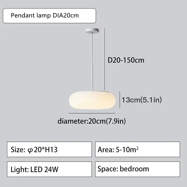 Modern minimalist white ceiling pendant lamp for kitchen bedroom