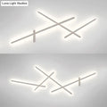 DecorBites™ Modern White Crossed Lines Wall Lamp - Metal, 3/4 Lights - Simplistic Living Room Lighting