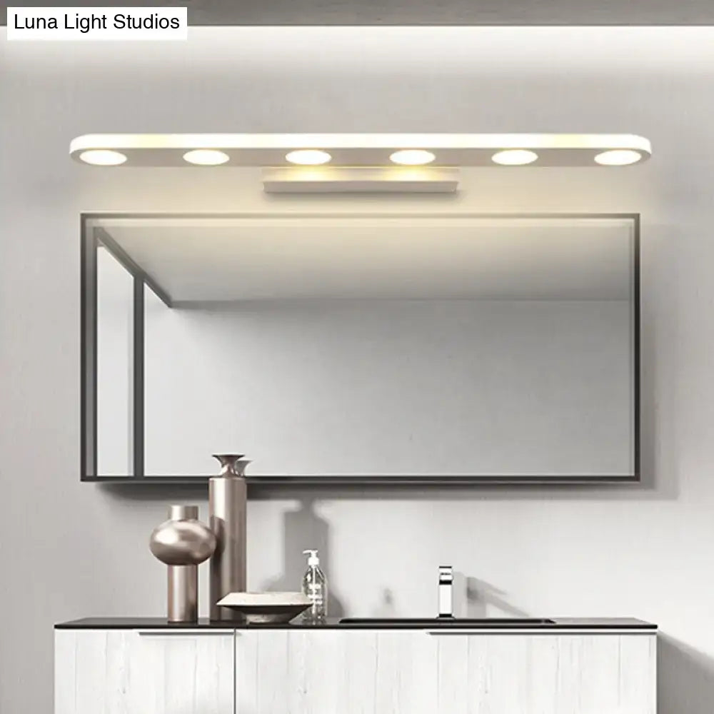 Modern minimalist white finish acrylic shade vanity light bathroom