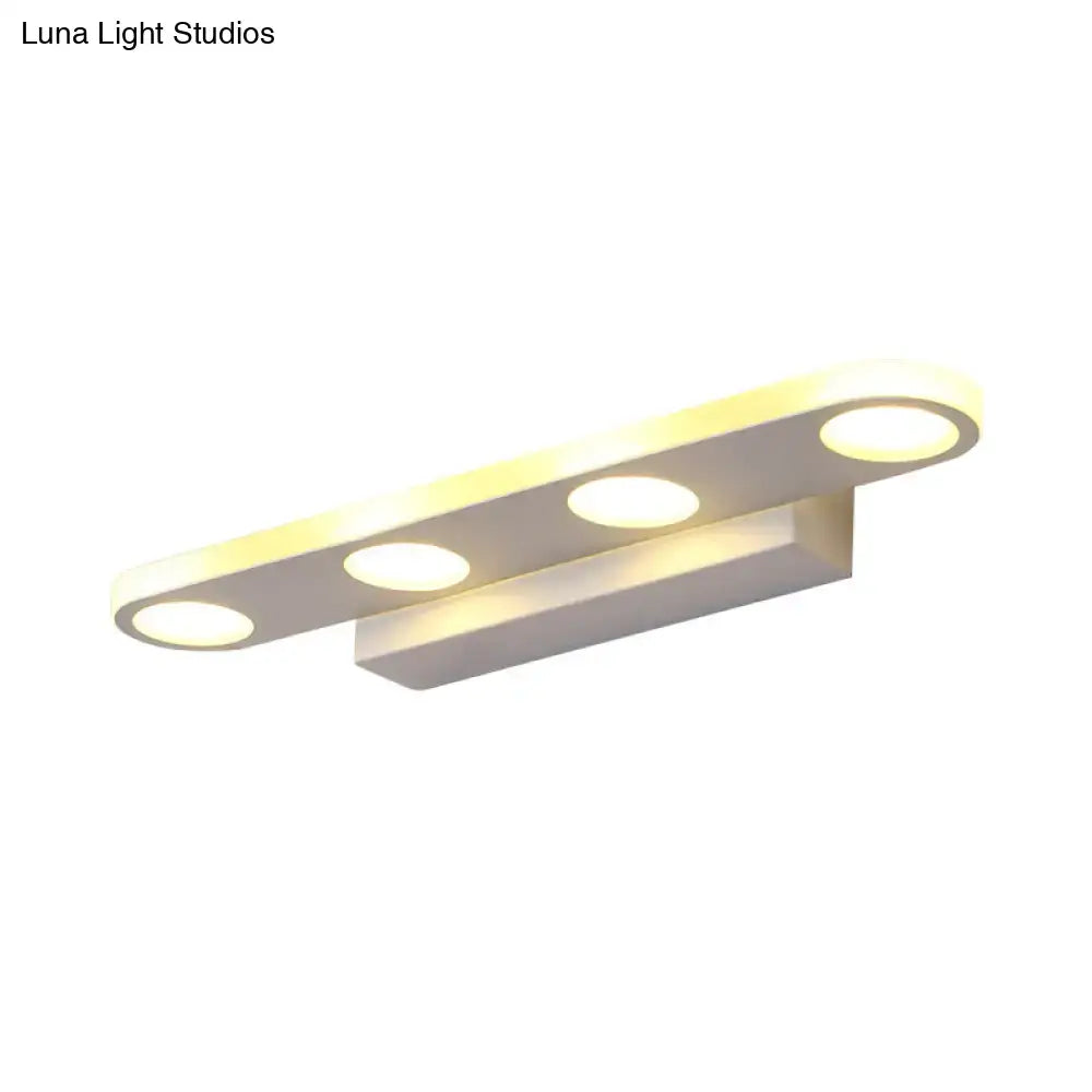 Modern minimalist white finish acrylic shade vanity light bathroom