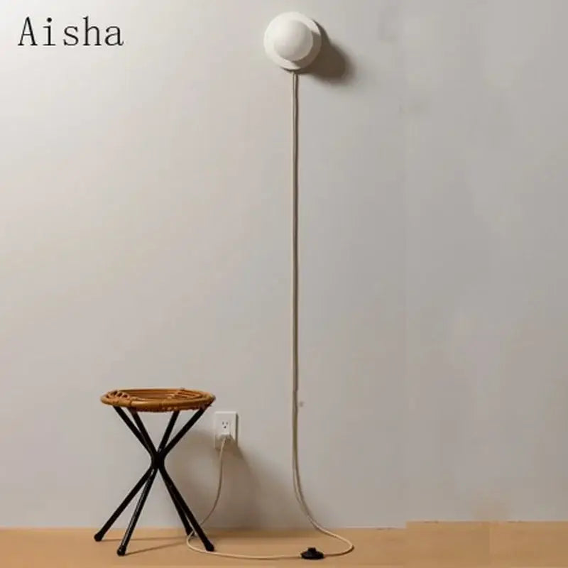 Modern minimalist white frosted glass ball wall light bedroom sconce