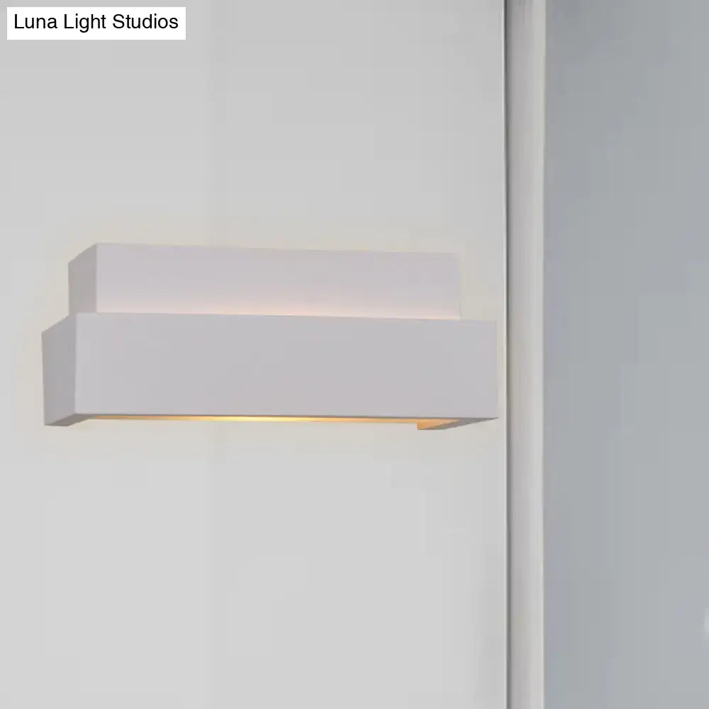 DecorBites™ Simple Style White Rectangular Wall Washer Light for Bedroom - Plaster Wall Mounted Lamp