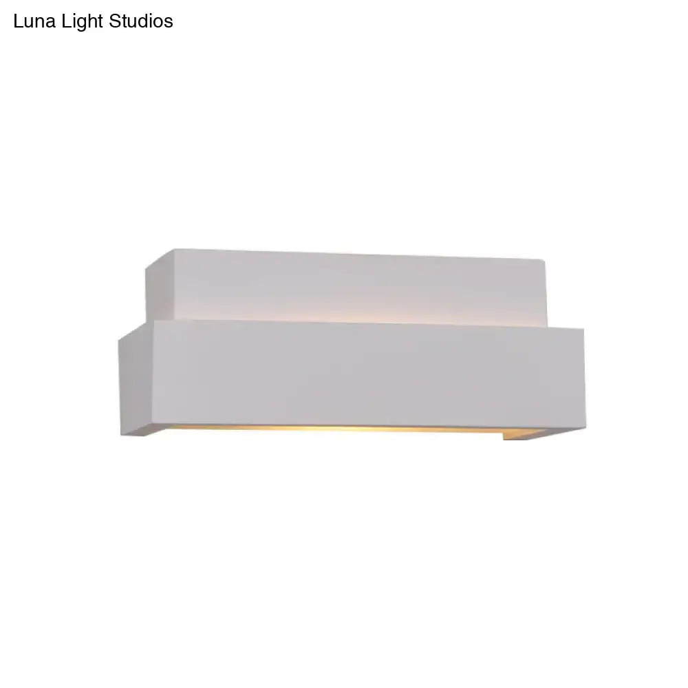DecorBites™ Simple Style White Rectangular Wall Washer Light for Bedroom - Plaster Wall Mounted Lamp