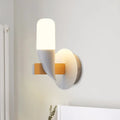Modern minimalist white & wood wall lamp bedroom led wall light
