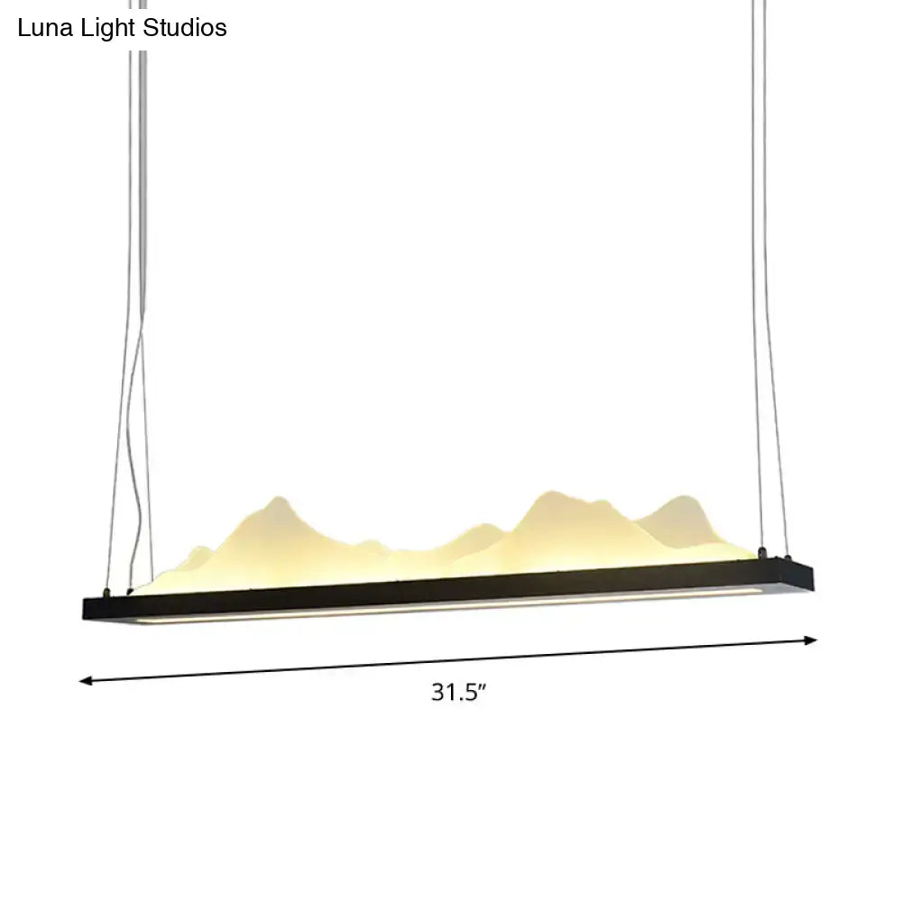 Modern mountain black acrylic led island light kitchen fixture width