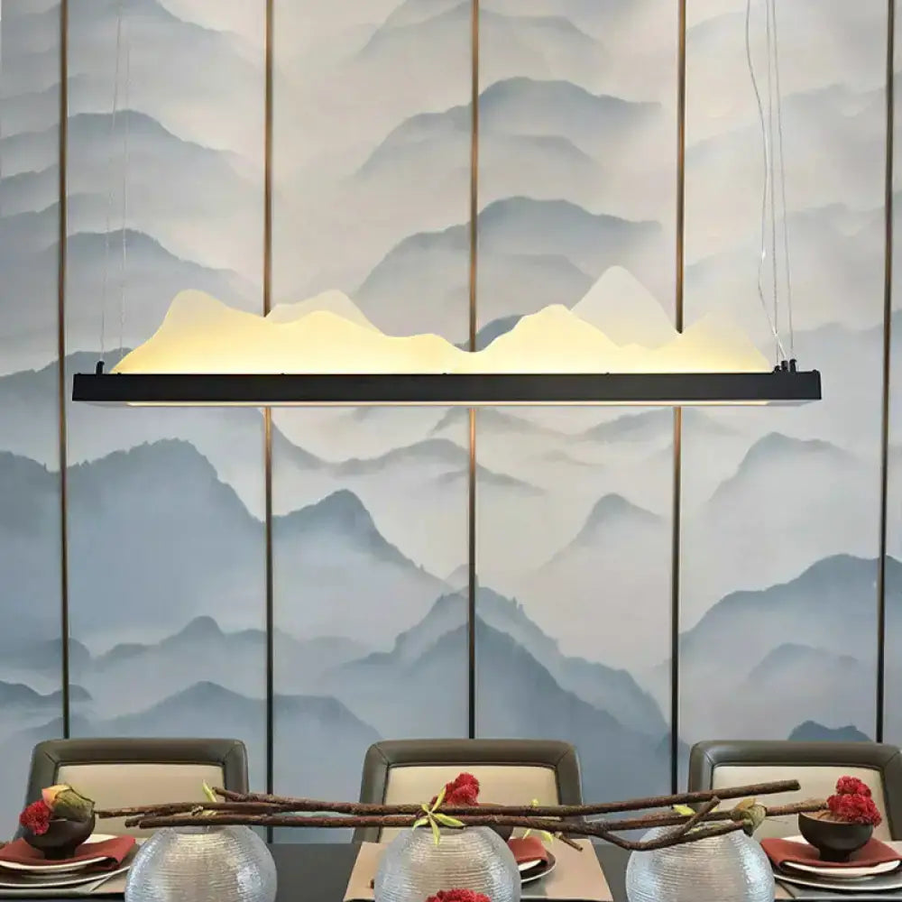 Modern mountain black acrylic led island light kitchen fixture width