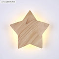 Modern natural wood star wall lamp living room sconce