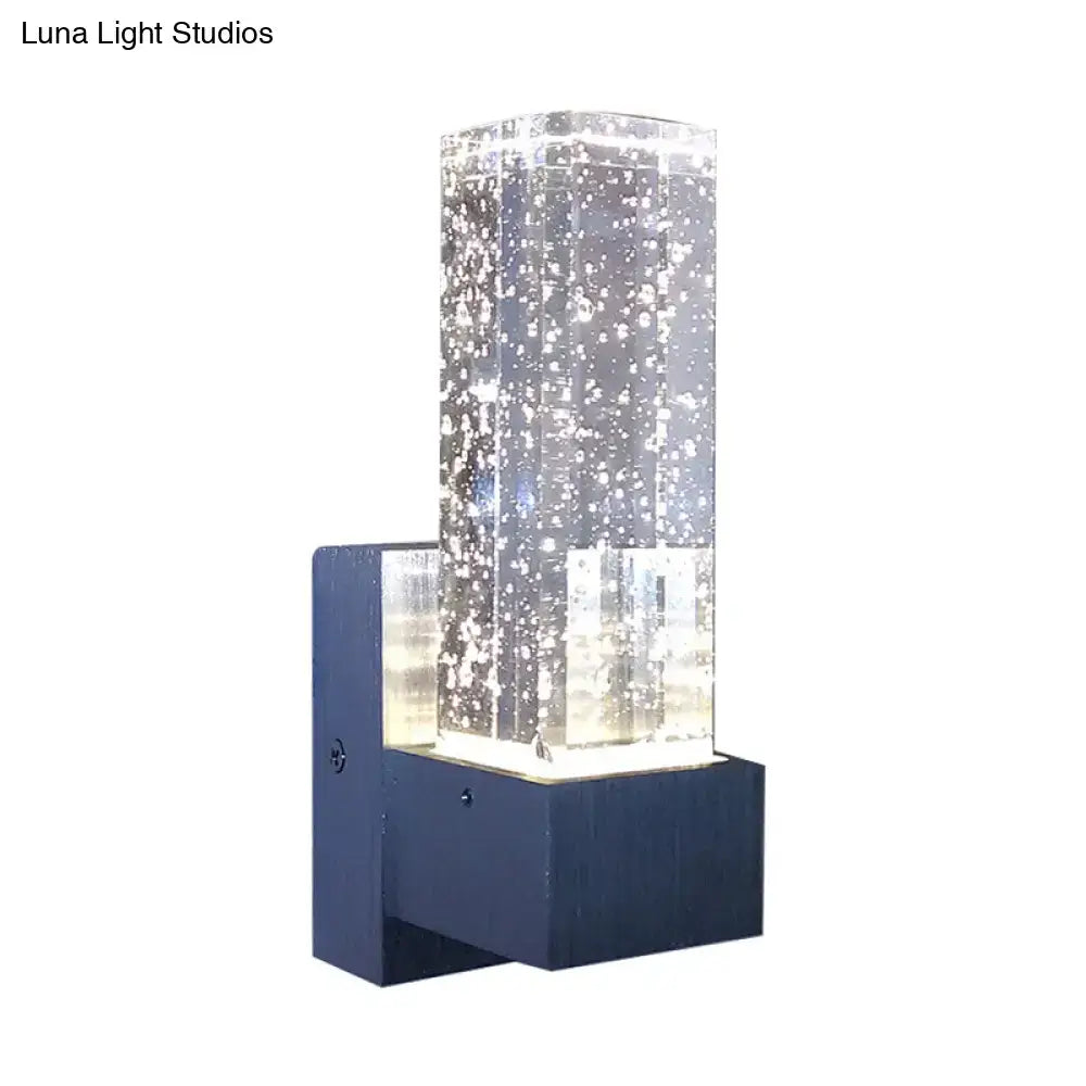 Modern navy and clear crystal bubble wall sconce bedroom lamp