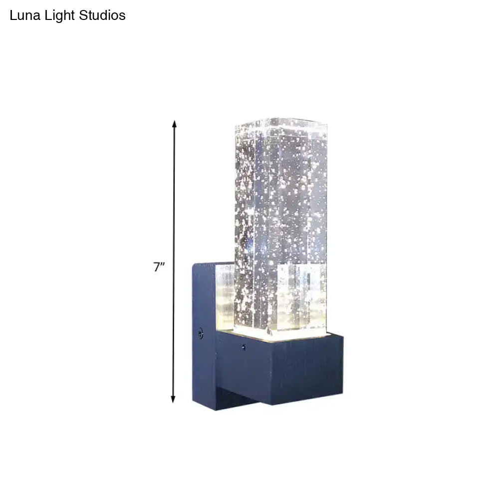 Modern navy and clear crystal bubble wall sconce bedroom lamp
