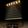 Modern nickel crystal ball cascade chandelier dining room light