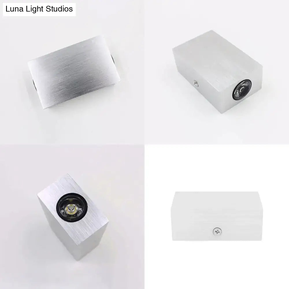 DecorBites™ Modern LED Wall Sconce in Nickel Finish with Warm/White Lighting for Porch