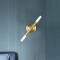Modern nordic brass finish wall sconce bedroom slim tube lamp