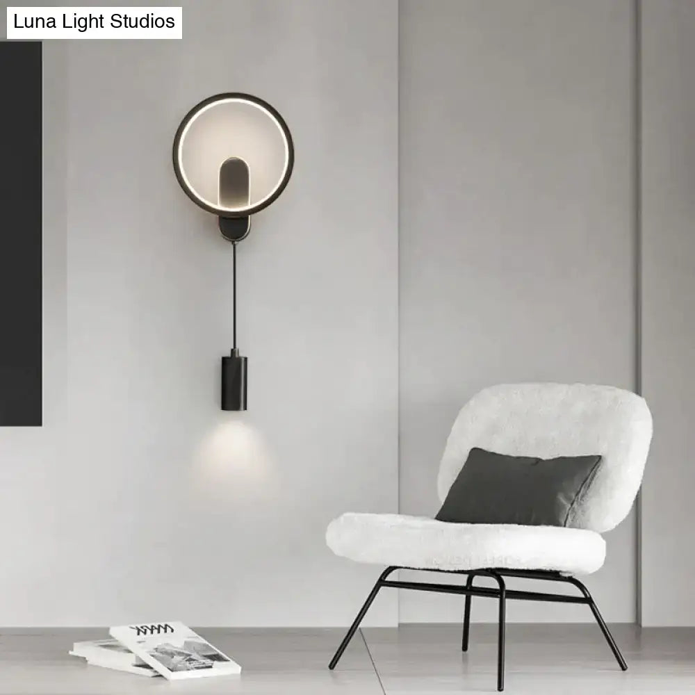 Modern nordic led wall lamp bedroom sconce in black & gold