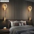 Modern nordic led wall lamp bedroom sconce in black & gold