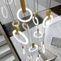 Modern nordic led wood stair chandelier living room pendant light