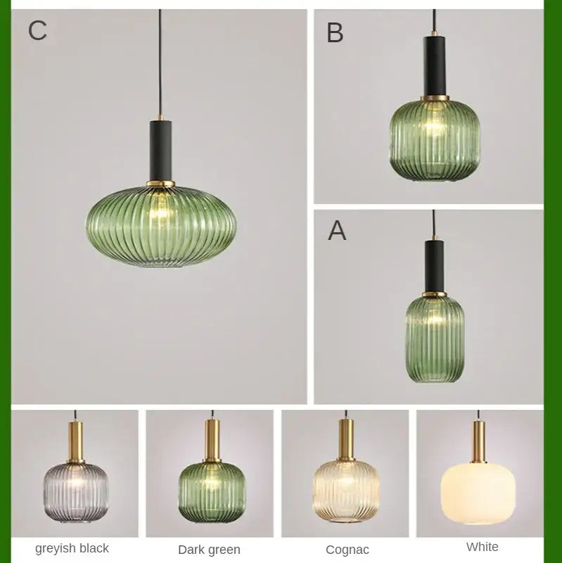 DecorBites™ Gray Glass LED Pendant Lights for Modern Nordic Home Decor
