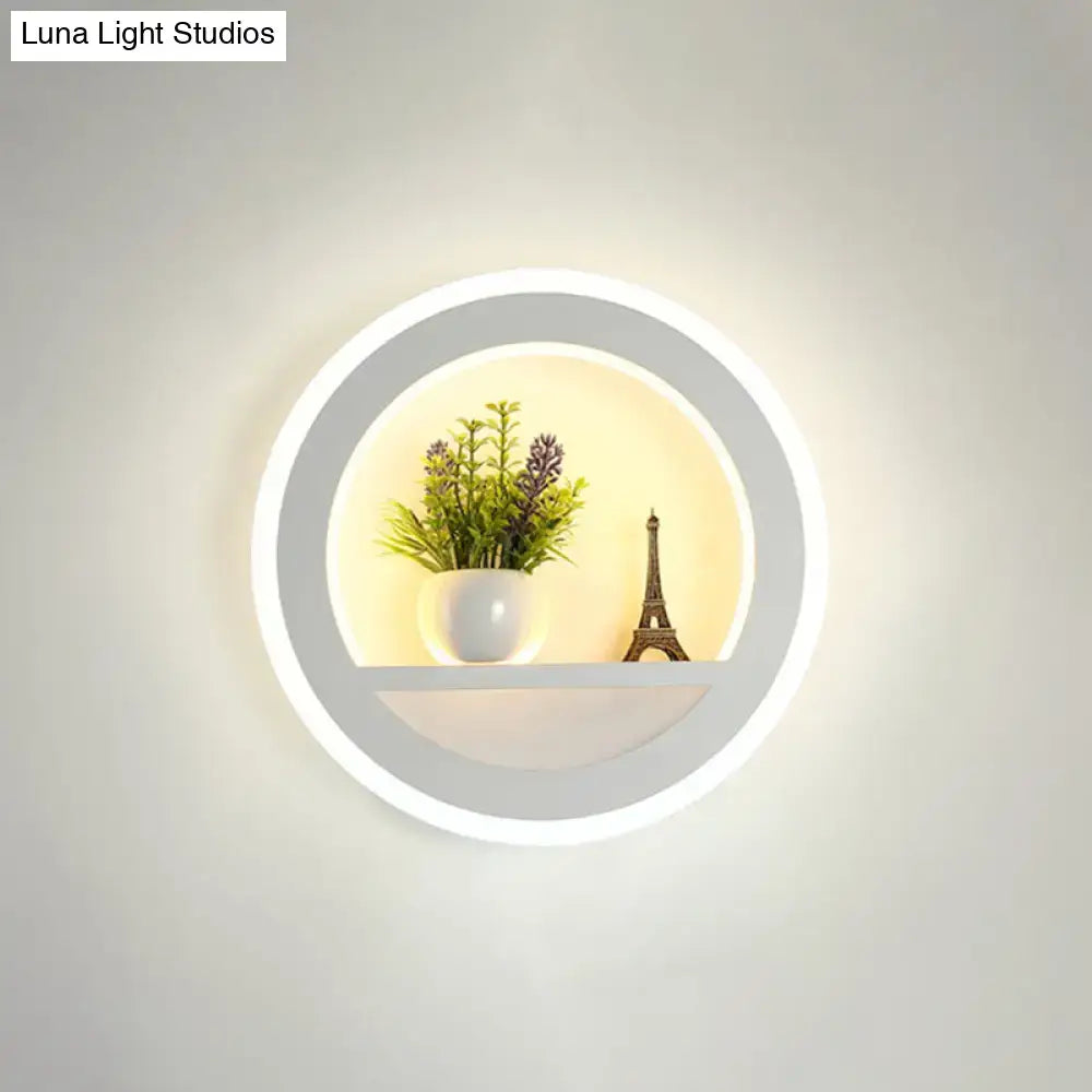 Modern nordic wall light with shelf – bedroom led bulb included