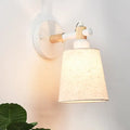 DecorBites™ Modern Nordic Wall Lamp with Horn Shade and Wood Joint in Black/White - 1-Light Sconce