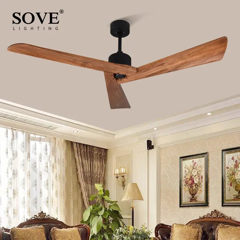 DecorBites™ 60" Wood Ceiling Fan, Remote Control, Creative Living Room Dining Room Loft, DC Fan