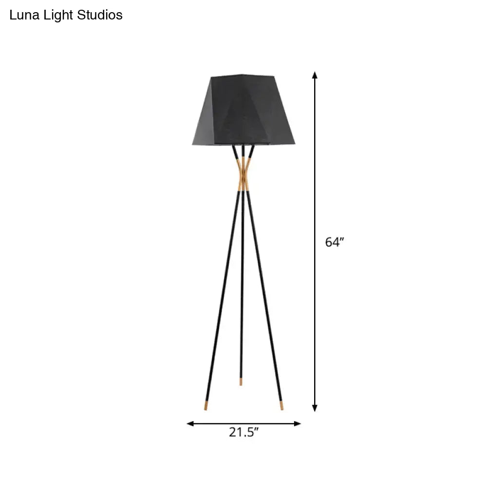 DecorBites™ Modern Black Metal Floor Lamp with Unique Linear Capsule Arch Design for Living Room