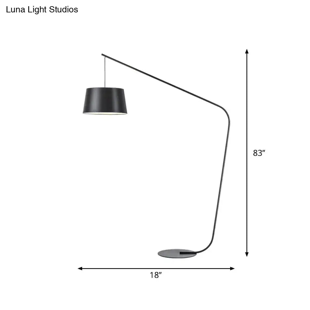 DecorBites™ Modern Black Metal Floor Lamp with Unique Linear Capsule Arch Design for Living Room