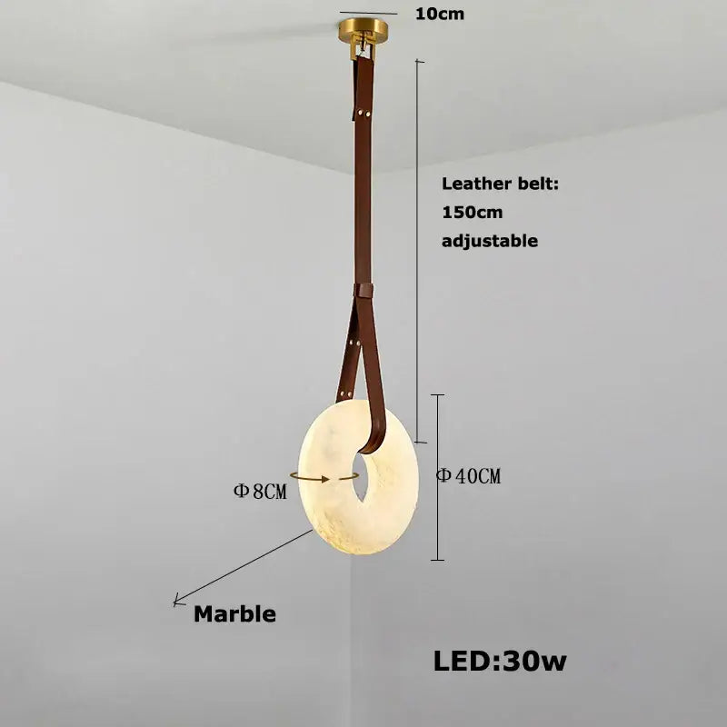DecorBites™ Classic Ring Marble Chandelier Light Brown Pendant for Living Room Bedroom