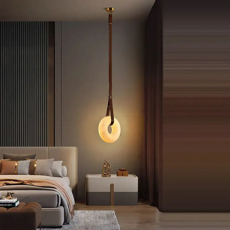DecorBites™ Classic Ring Marble Chandelier Light Brown Pendant for Living Room Bedroom