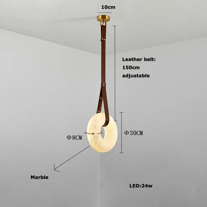 DecorBites™ Classic Ring Marble Chandelier Light Brown Pendant for Living Room Bedroom
