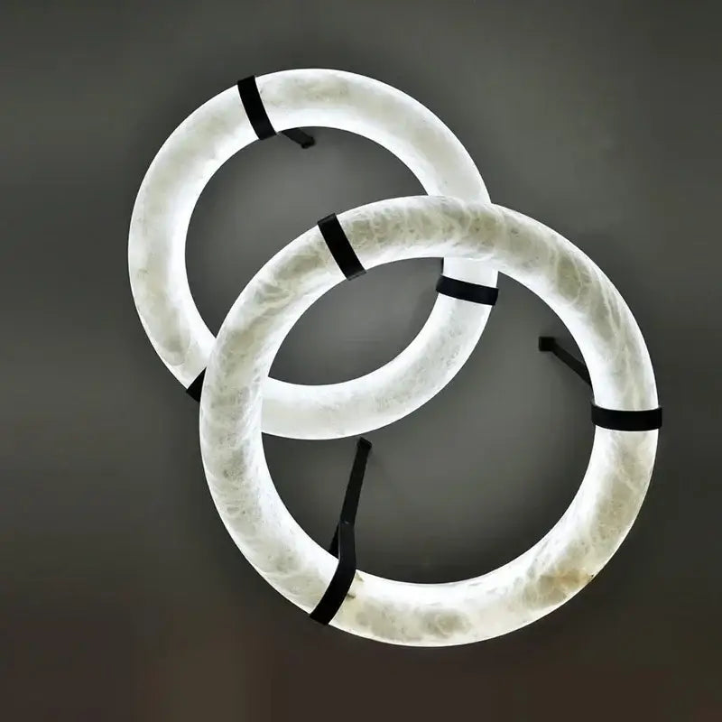 DecorBites™ Classic Ring Marble Chandelier Light Brown Pendant for Living Room Bedroom