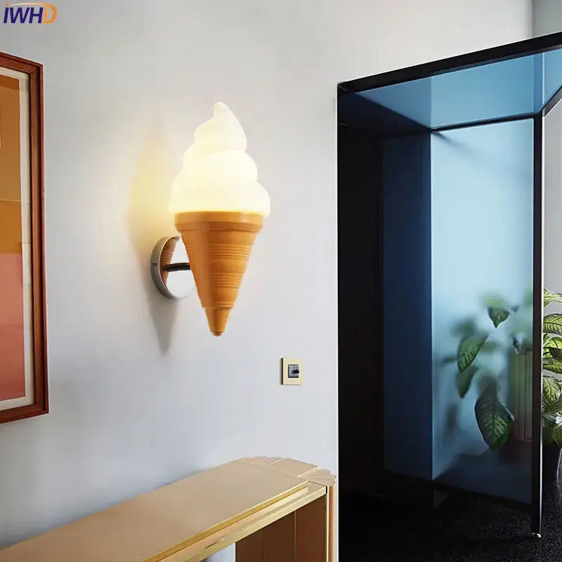 Modern orange ice cream led wall sconce kids bedroom light