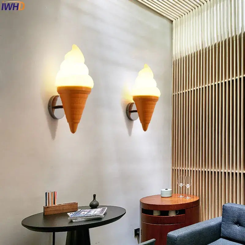 Modern orange ice cream led wall sconce kids bedroom light