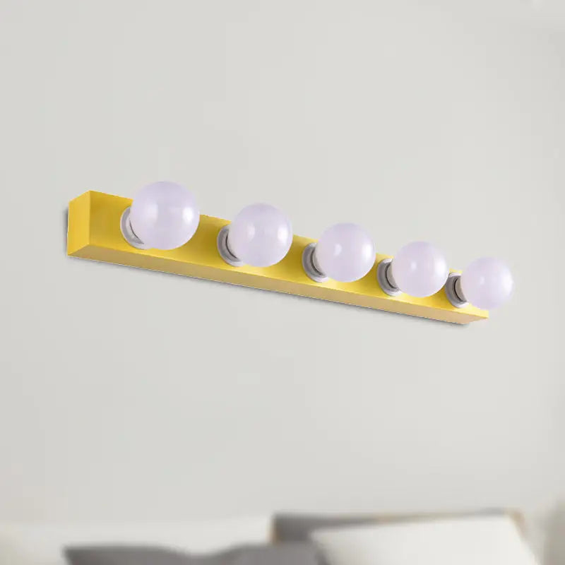 DecorBites™ Macaron Style Metallic Vanity Light Fixture - Pink/Yellow - 3/4 Lights for Bedroom Wall Lighting