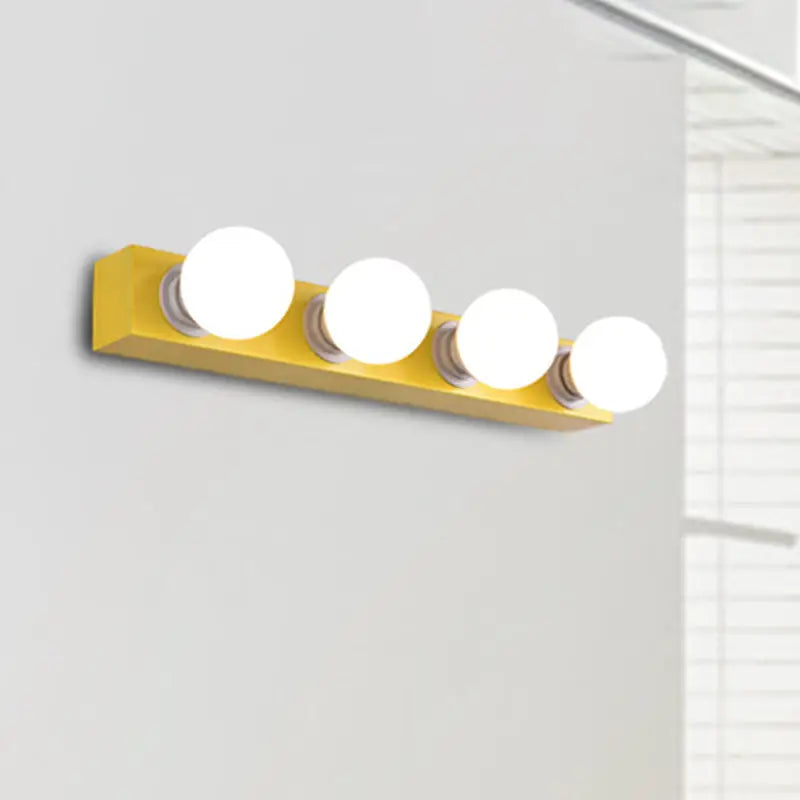 DecorBites™ Macaron Style Metallic Vanity Light Fixture - Pink/Yellow - 3/4 Lights for Bedroom Wall Lighting