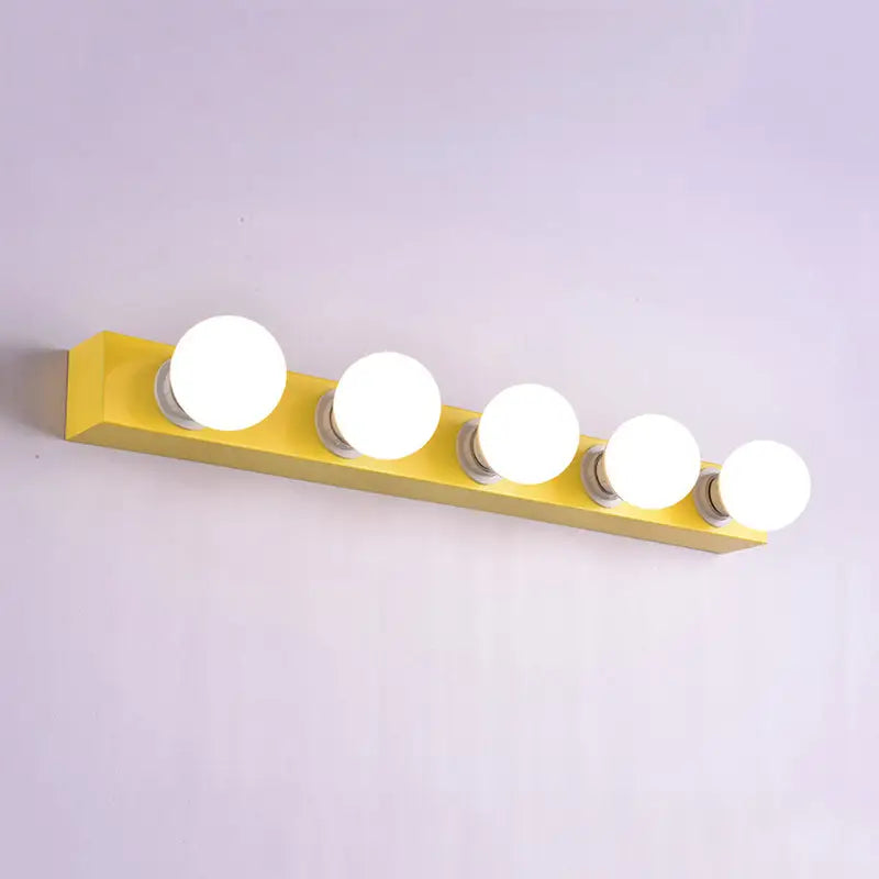 DecorBites™ Macaron Style Metallic Vanity Light Fixture - Pink/Yellow - 3/4 Lights for Bedroom Wall Lighting