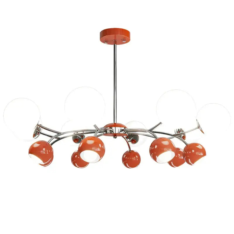 Modern orange & white glass pendant lamp – living room chandelier