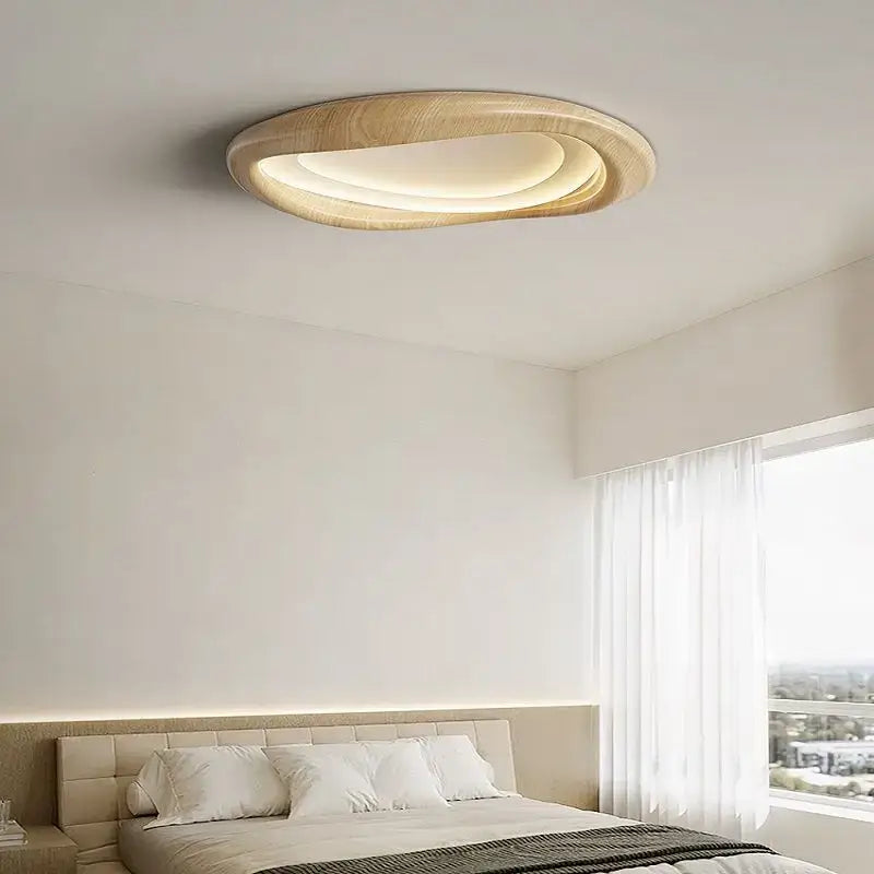 Modern oval decorbites led wood chandelier for living room lighting