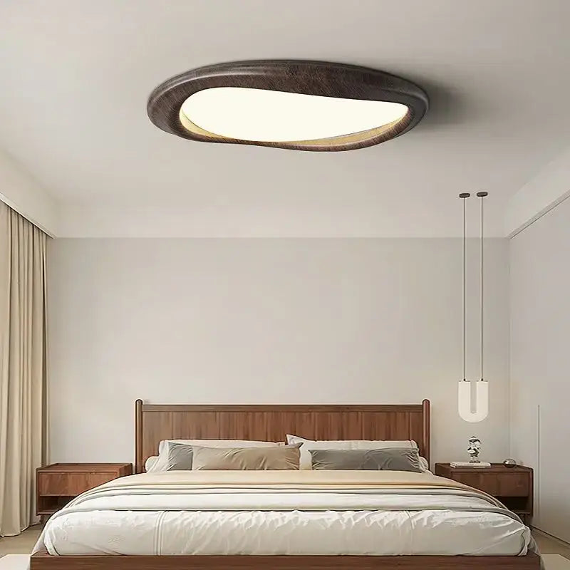 Modern oval decorbites led wood chandelier for living room lighting