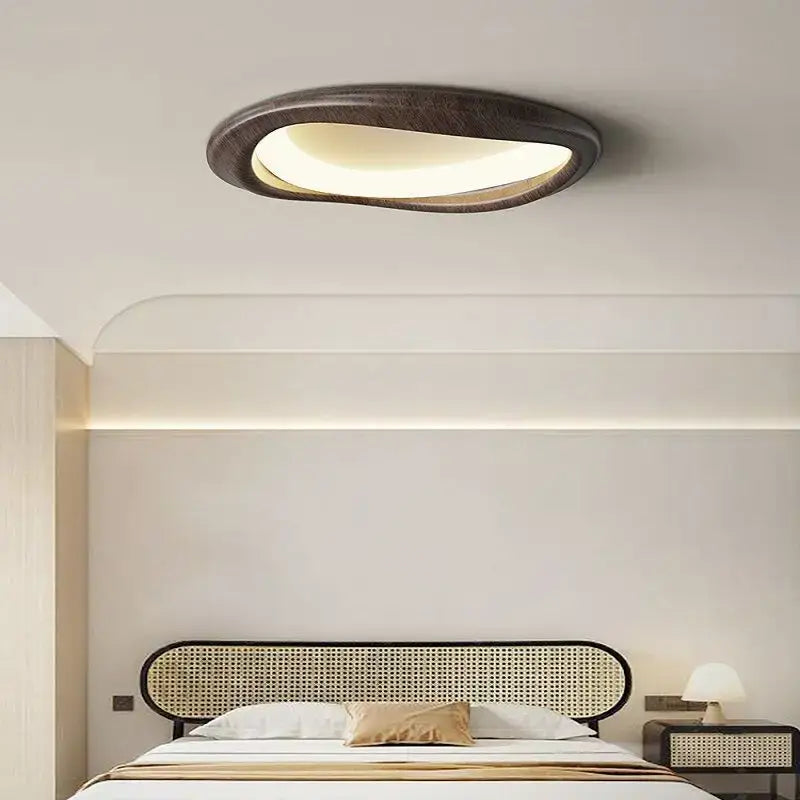 Modern oval decorbites led wood chandelier for living room lighting