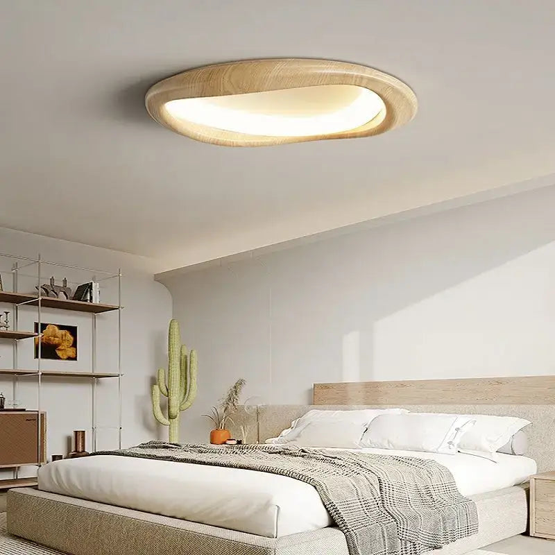 Modern oval decorbites led wood chandelier for living room lighting