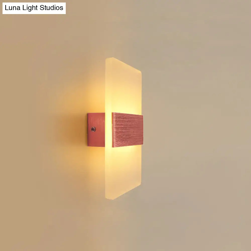 Modern oval rectangular convex led wall sconce bedroom light