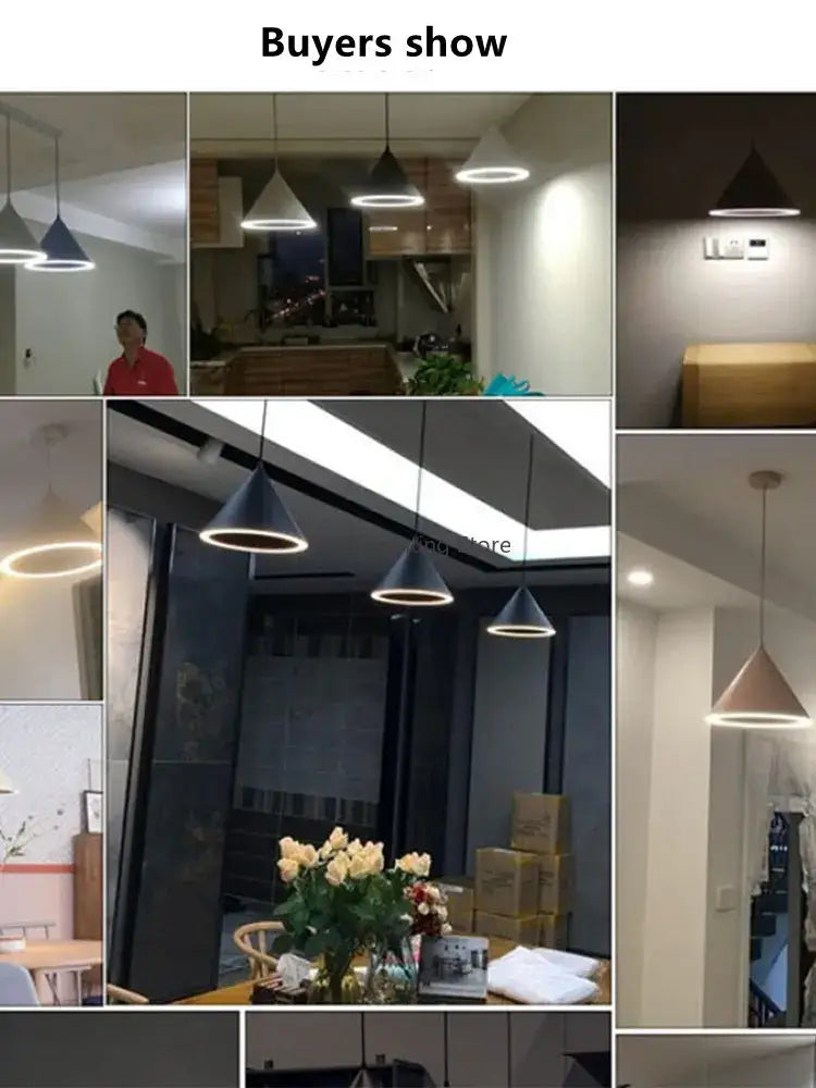Modern pastel cone pendant light kitchen three lighting methods