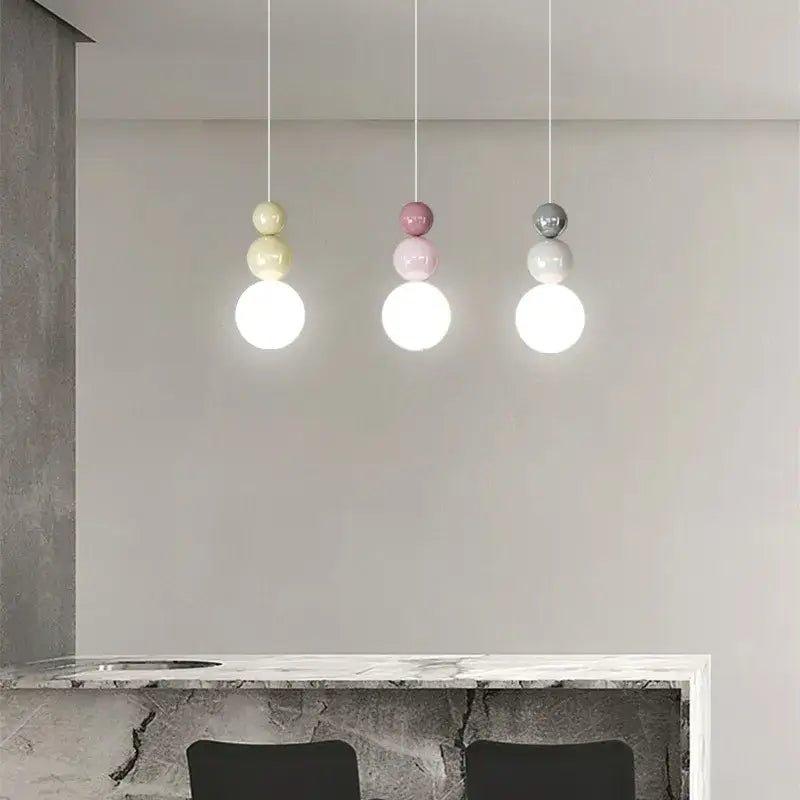 DecorBites™ Cream Nordic LED Pendant Light: Modern Hanging Lamp for Stylish Indoor Room Decor