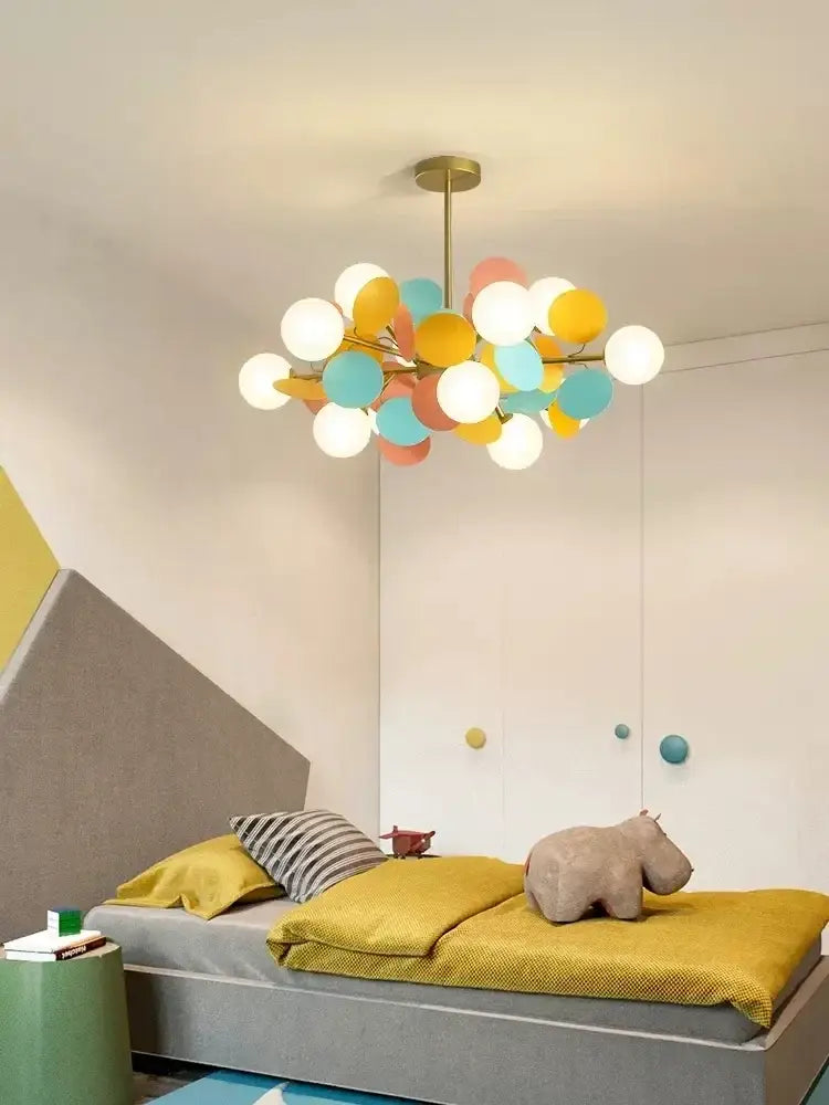 Modern pastel glass hanging ceiling lamp for kids room