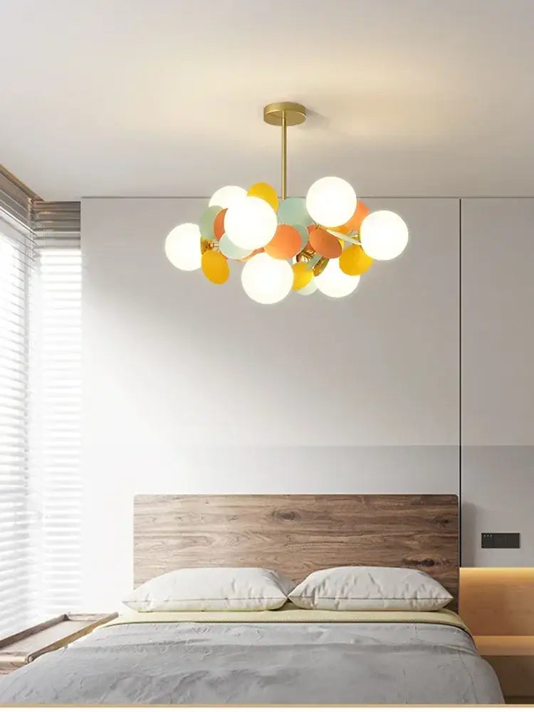 Modern pastel glass hanging ceiling lamp for kids room