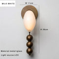 Modern pink and brass curve glass wall lamp bedroom sconce